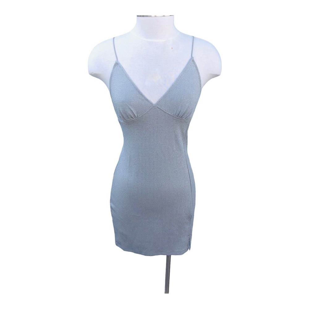 Divided H&M Silver Sparkling Spaghetti Strap Bodycon Formal/Party Dress Women M